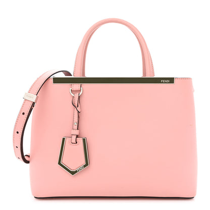 Fendi Vitello Dolce Century Petite 2Jours Tote Bubblegum Lilla Oliva 1 of 11