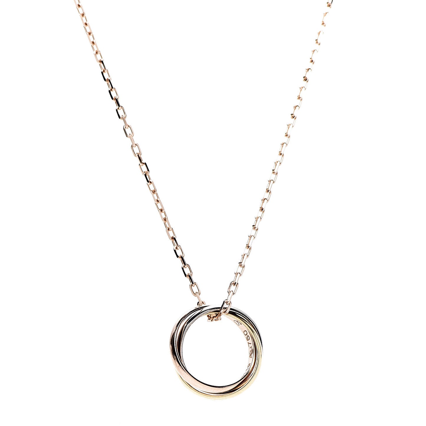 18K Pink Yellow White Gold Baby Trinity Pendant Necklace