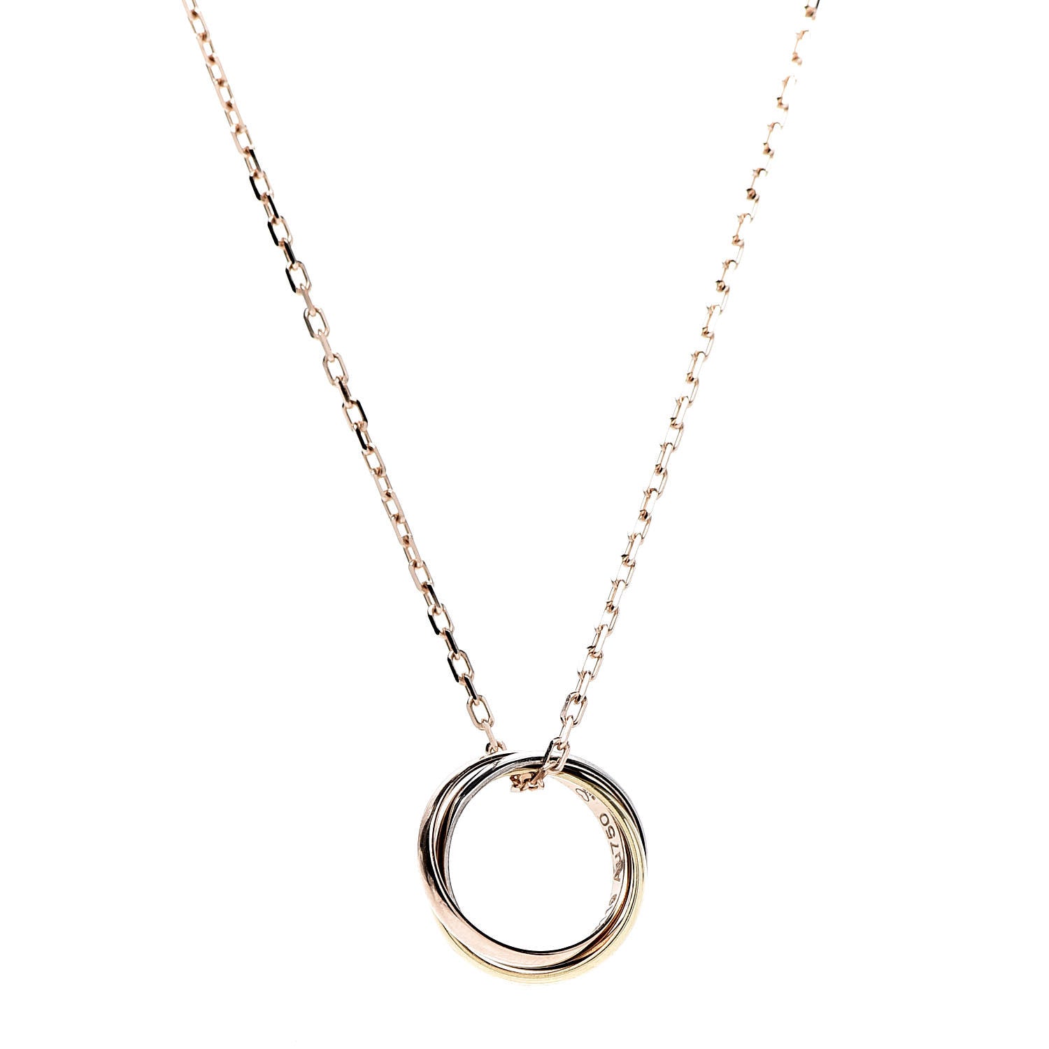 Cartier 18K Pink Yellow White Gold Baby Trinity Pendant Necklace 4 of 9
