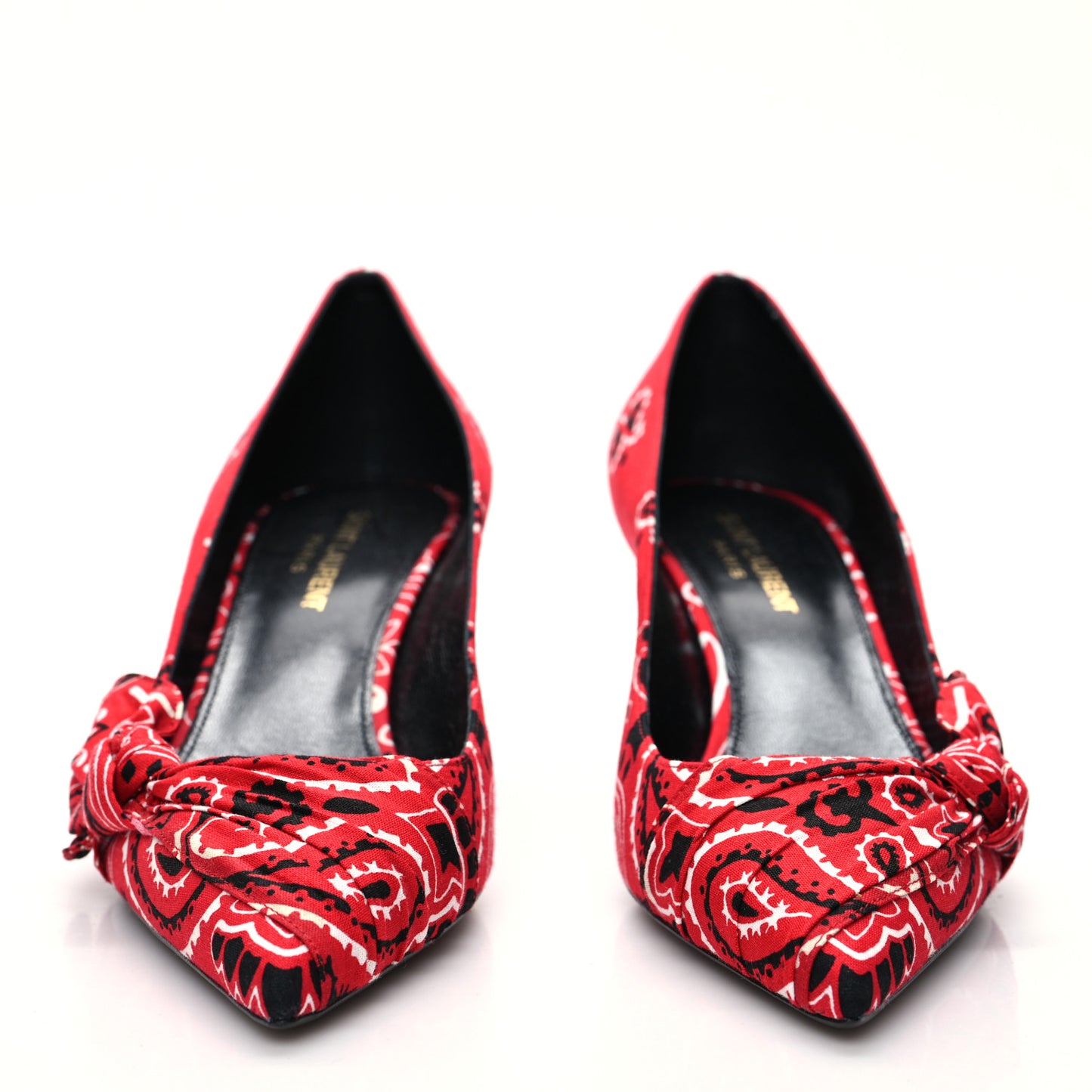 Bandana Charlotte Kitten Heel Pumps 39 Red