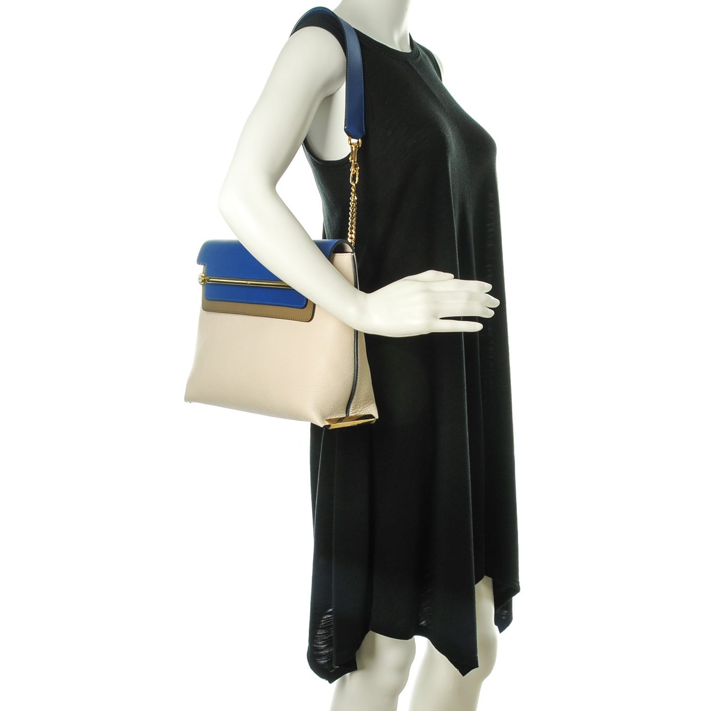 Calfskin Medium Clare Shoulder Bag Sail White
