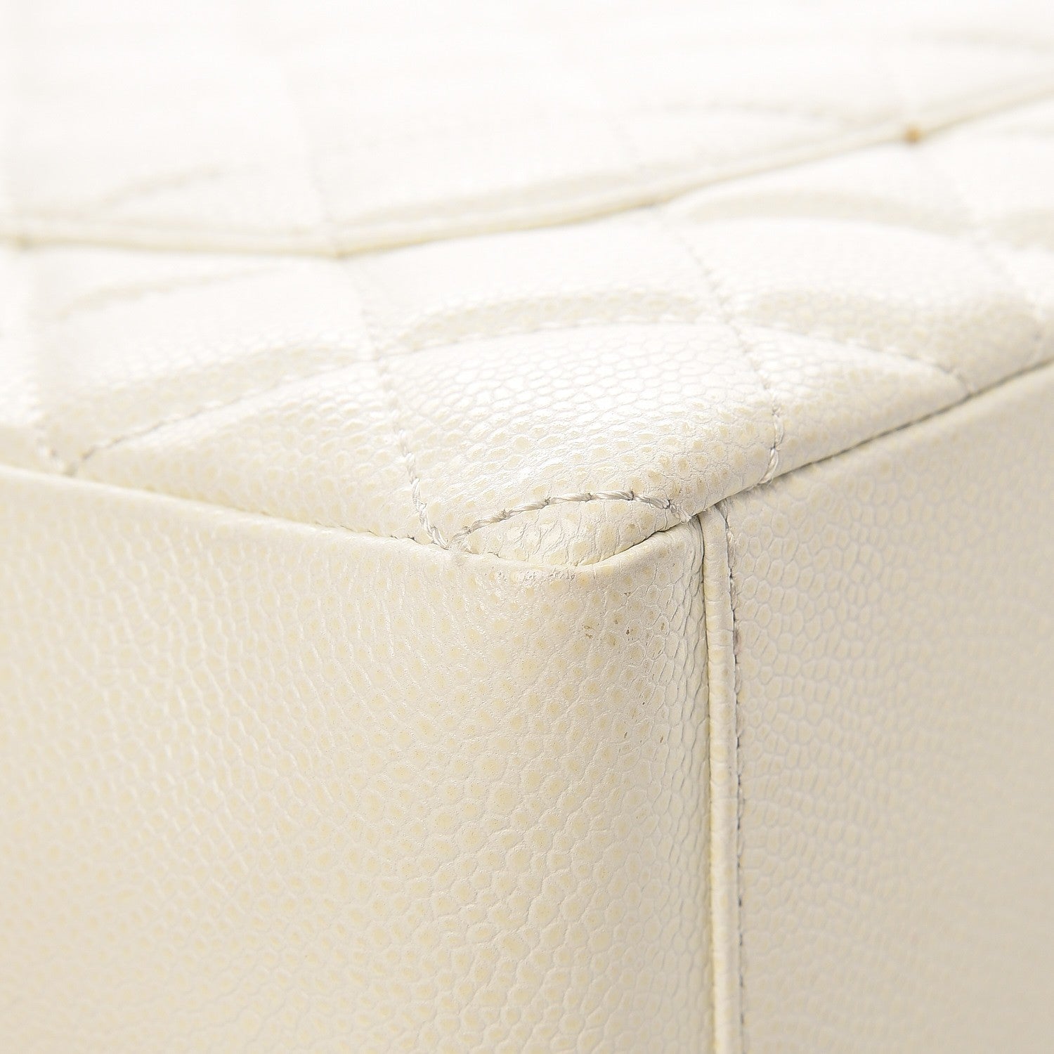 Chanel Caviar Quilted Petit Shopping Tote PST White 10 of 20