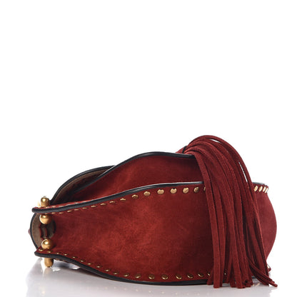 Chloe Suede Calfskin Braided Mini Hudson Shoulder Bag Sienna Red 4 of 8