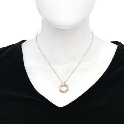 Cartier 18K Pink White Yellow Gold Diamond Trinity Pendant Necklace 2 of 4