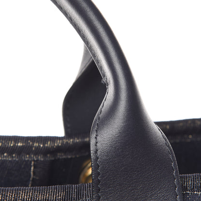 Chanel Lurex Canvas Medium Deauville Tote Navy Blue Gold 12 of 13