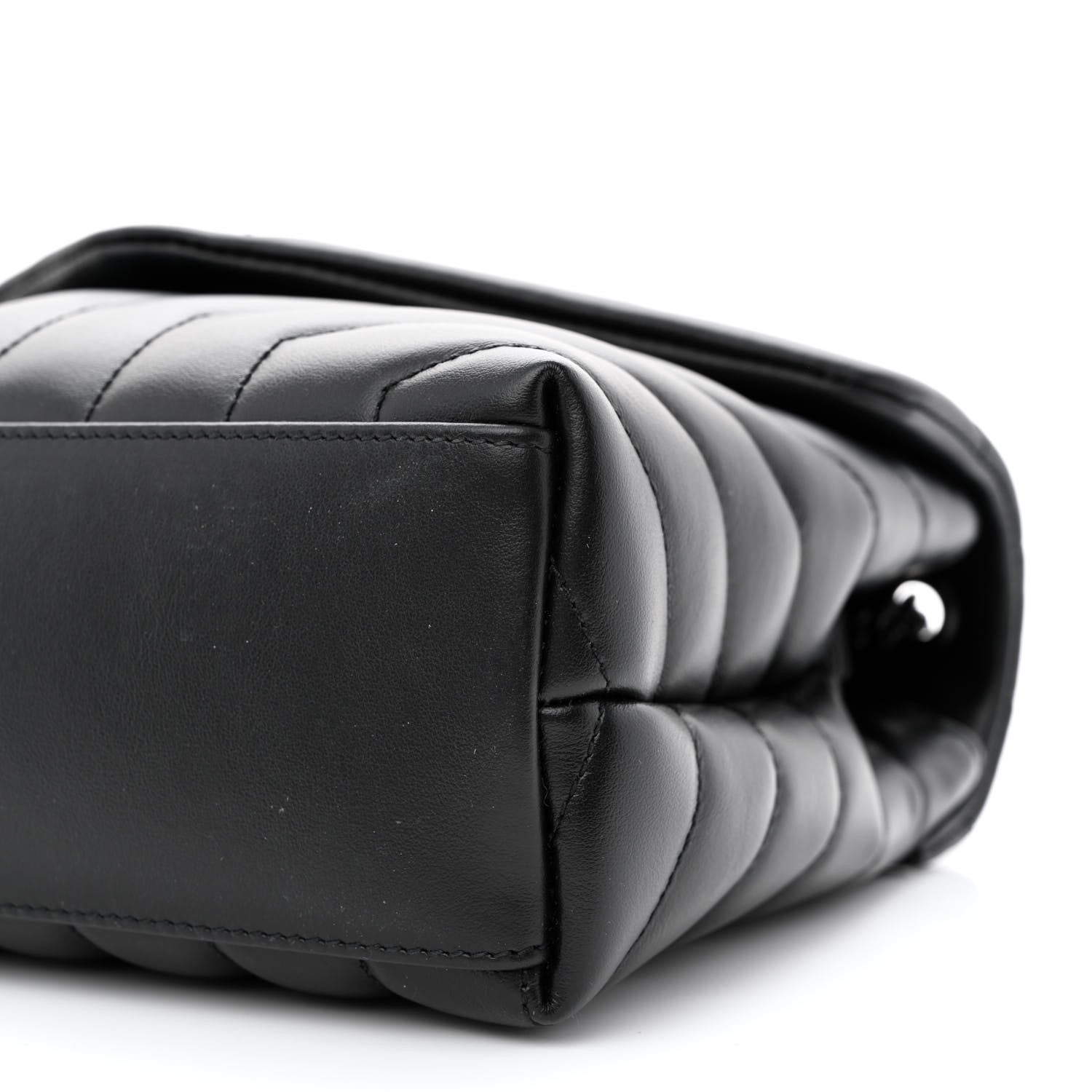 Saint Laurent Calfskin Y Quilted Monogram Monochrome Small Loulou Chain Satchel Black 9 of 9