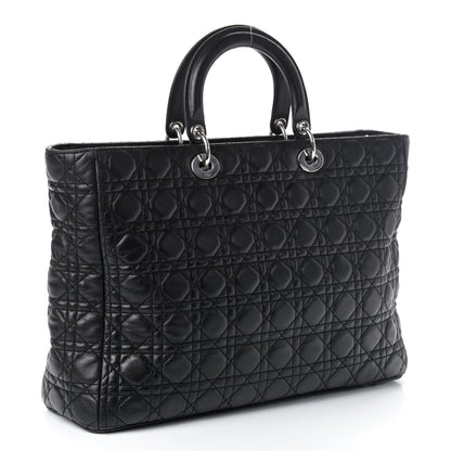 Christian Dior Lambskin Cannage XL Lady Dior Black 2 of 4