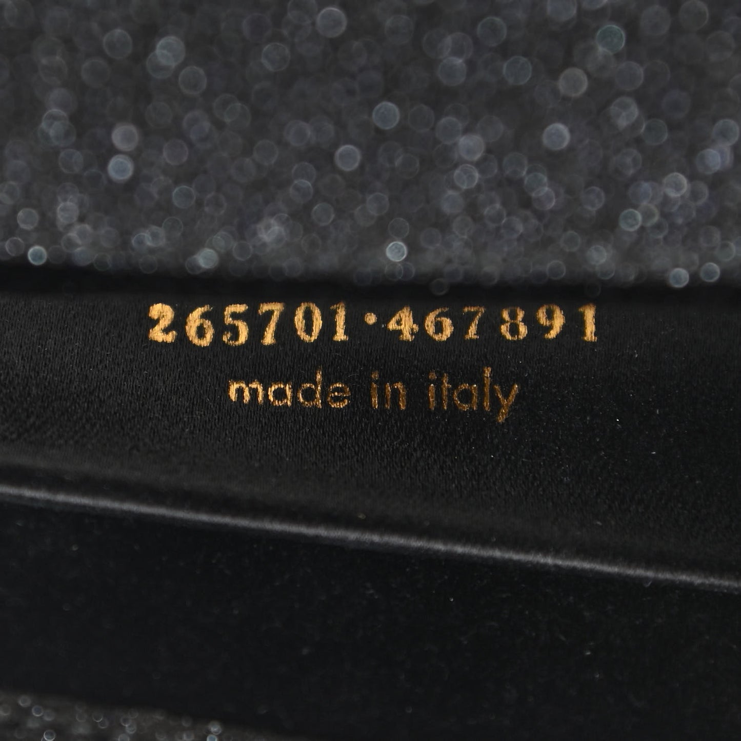 Glitter Calfskin Classic Y Ligne Clutch Black