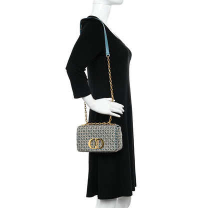 Christian Dior Calfskin Strass Embroidered Small Caro Bag Blue 2 of 13
