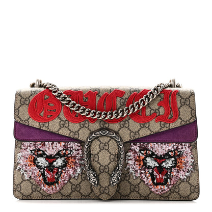 Gucci GG Supreme Monogram Embroidered Small Dionysus Shoulder Bag Purple 1 of 10