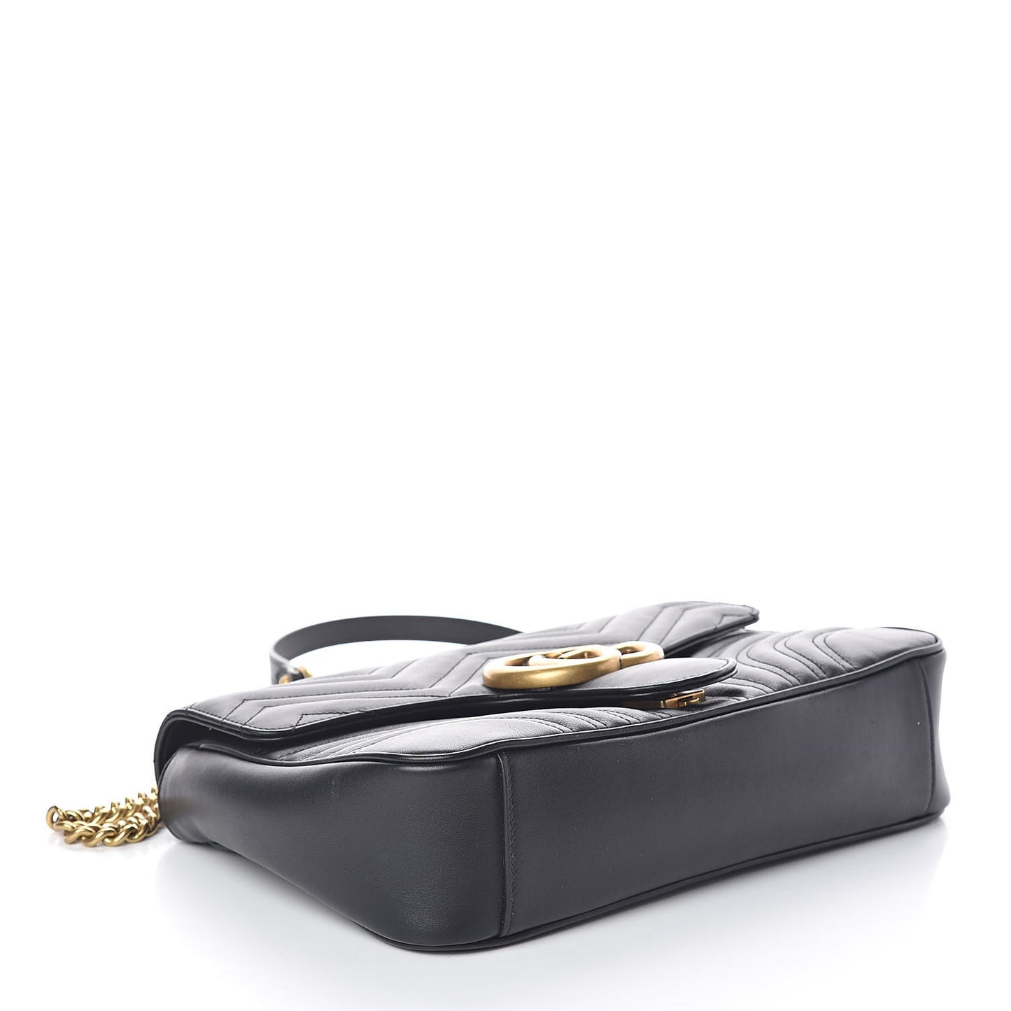 Calfskin Matelasse Medium GG Marmont Shoulder Bag Black