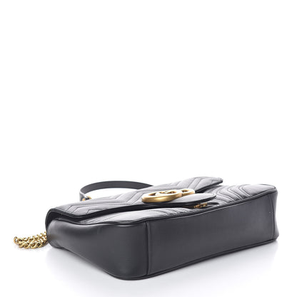 Gucci Calfskin Matelasse Medium GG Marmont Shoulder Bag Black 4 of 9