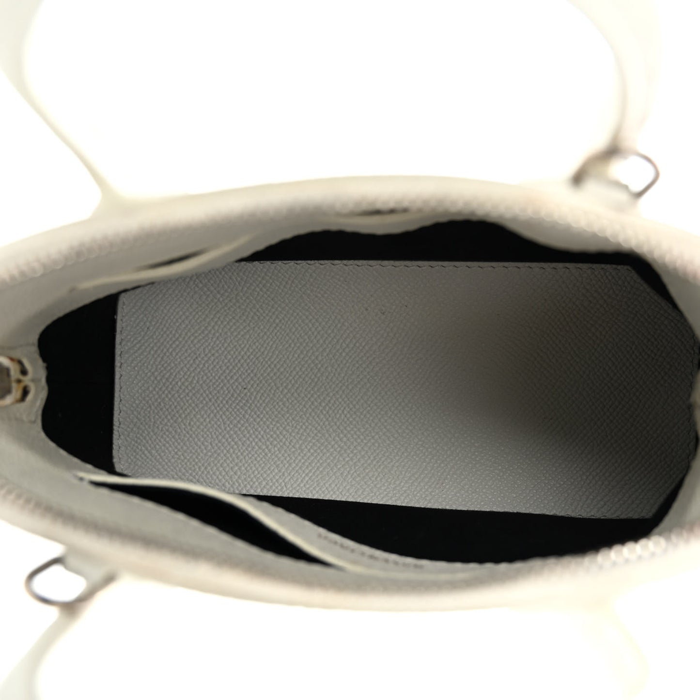 Grained Calfskin XXS Ville Top Handle Bag White Black