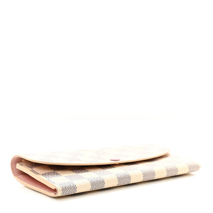Louis Vuitton Damier Azur Emilie Wallet Rose Ballerine 4 of 8