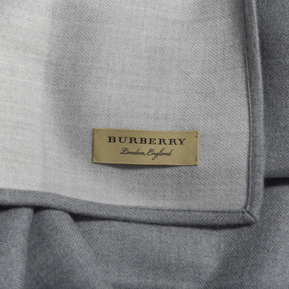 Burberry Wool Solid to Check Charlotte Cape Scarf Light Grey 4 of 4