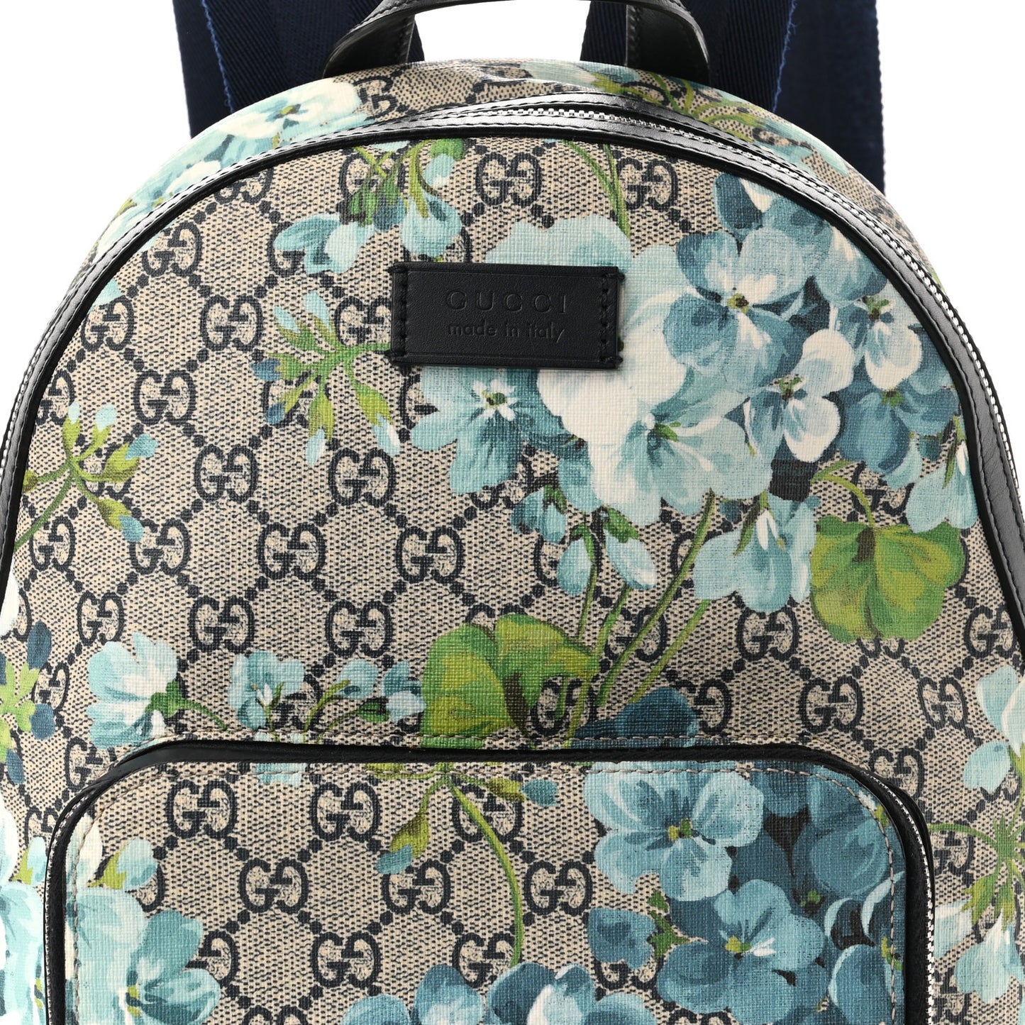 GG Supreme Monogram Blooms Small Day Backpack Blue