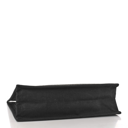 Saint Laurent Raffia Linen Calfskin Rive Gauche Tote Black 4 of 9