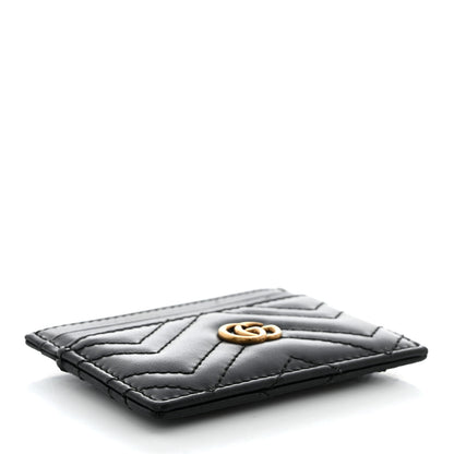 Gucci Calfskin Matelasse GG Marmont Card Holder Black 4 of 8
