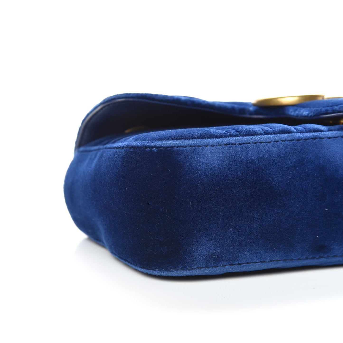 Velvet Matelasse Mini GG Marmont Shoulder Bag Cobalt Blue