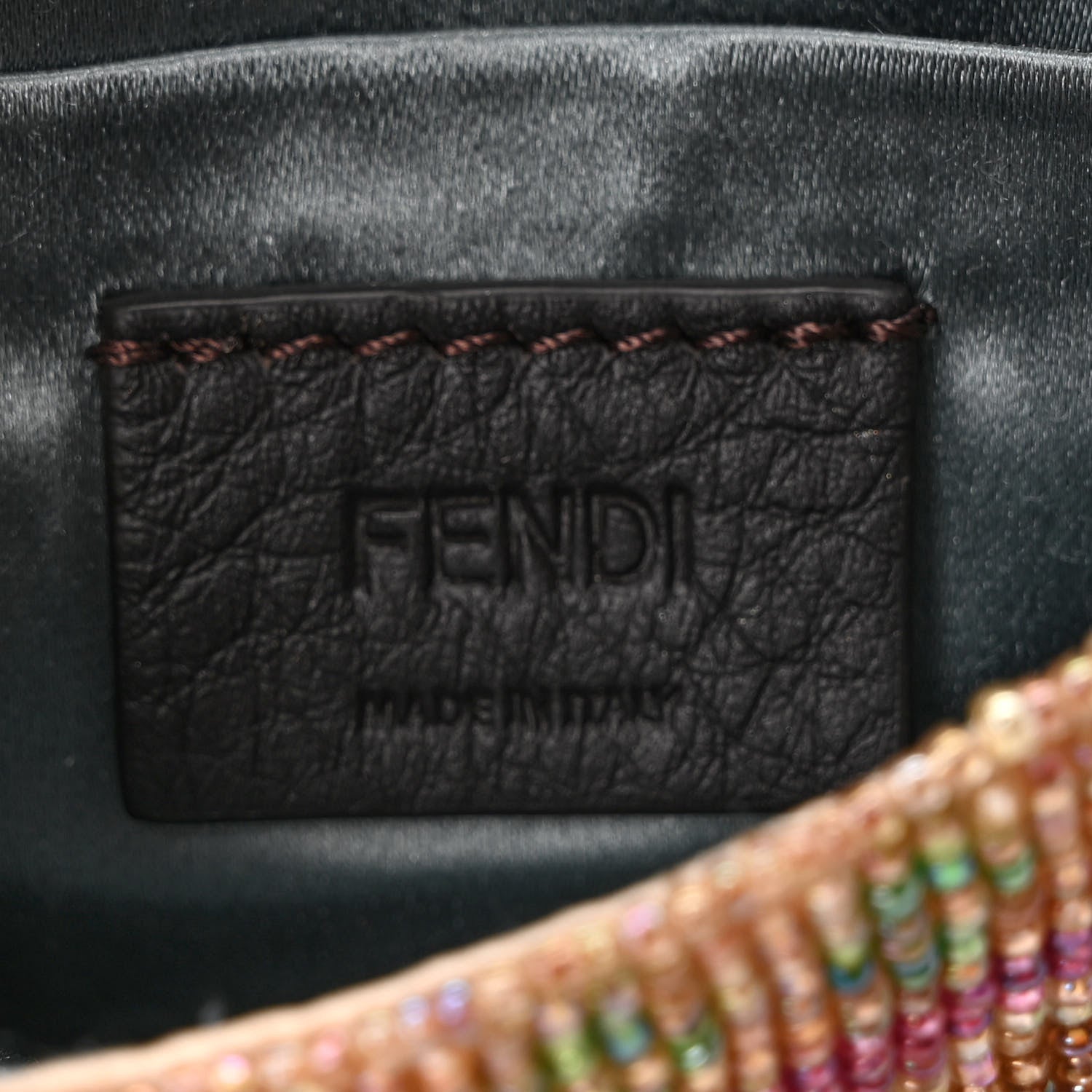 Fendi Perline Glass Karung Beaded Nano Maxi Buckle Baguette Charm Multicolor Azzurro Glicine 6 of 10