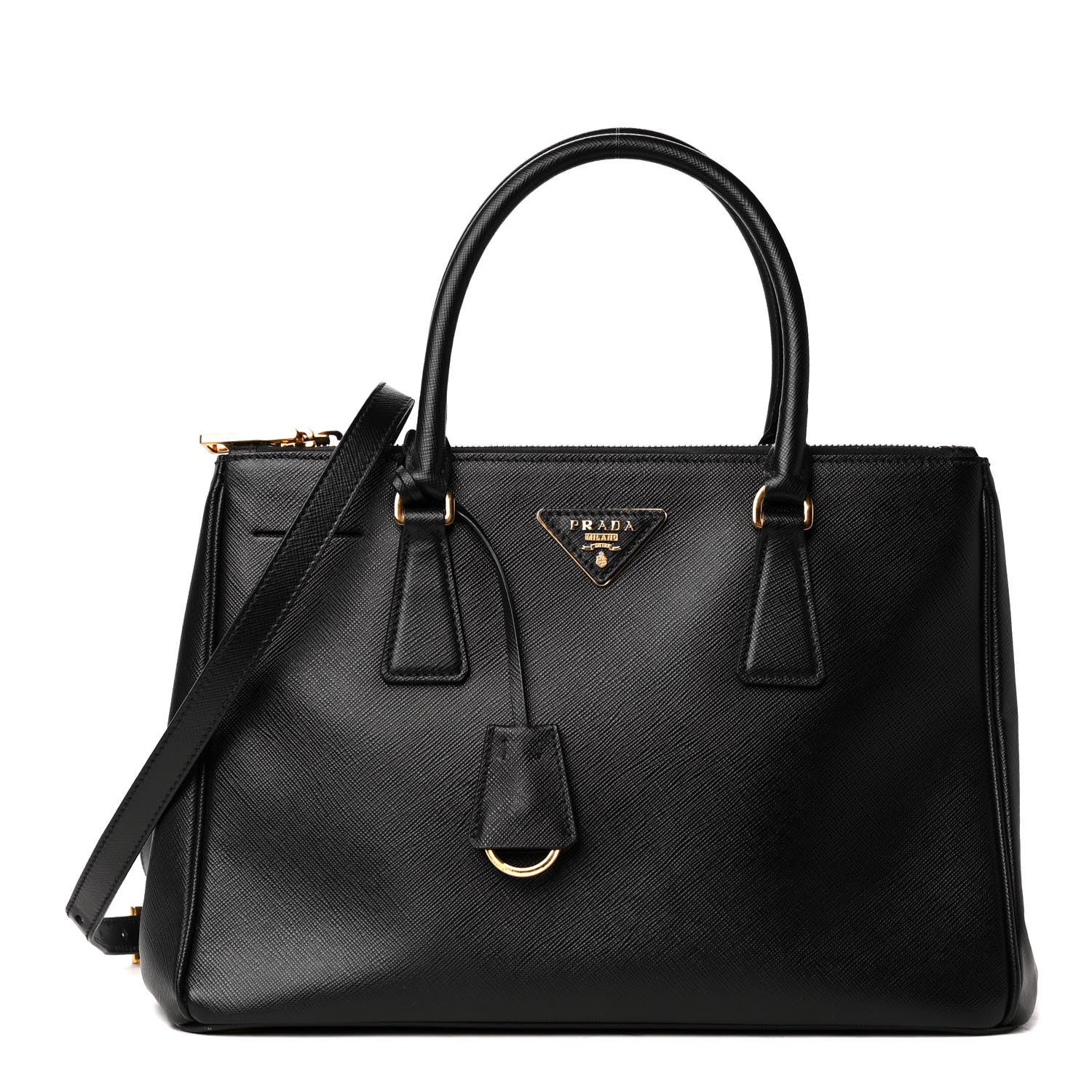 Prada Saffiano Small Galleria Double Zip Tote Black 1 of 4