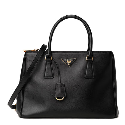 Prada Saffiano Small Galleria Double Zip Tote Black 1 of 4