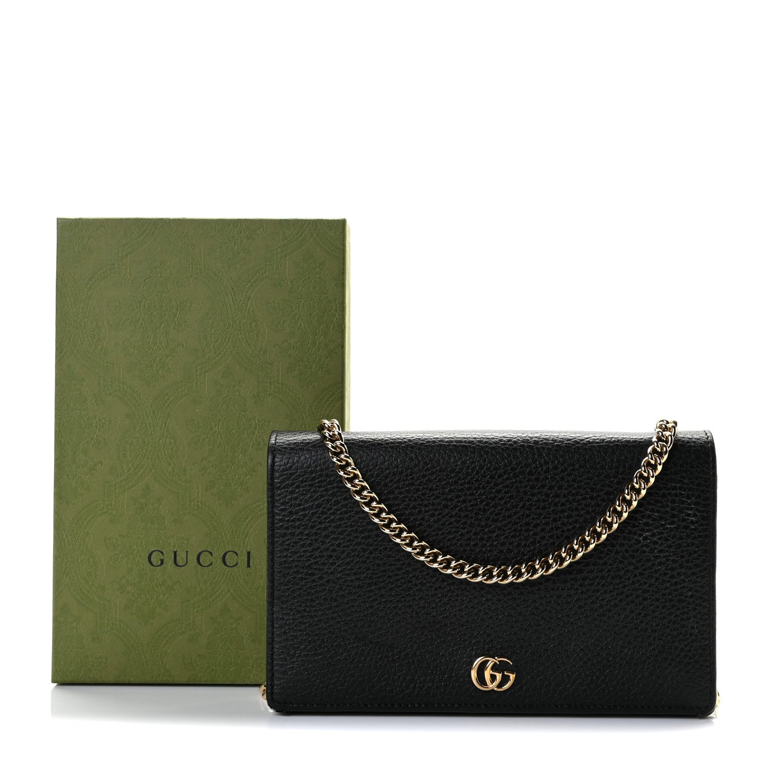 Gucci Calfskin Mini GG Marmont Chain Wallet Black 8 of 8
