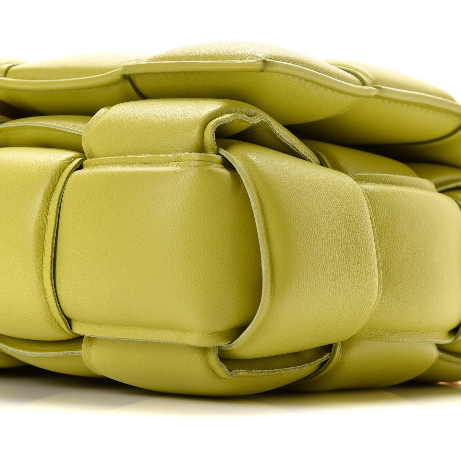 Bottega Veneta Lambskin Maxi Intreccio Padded Chain Cassette Crossbody Bag Kiwi 9 of 10