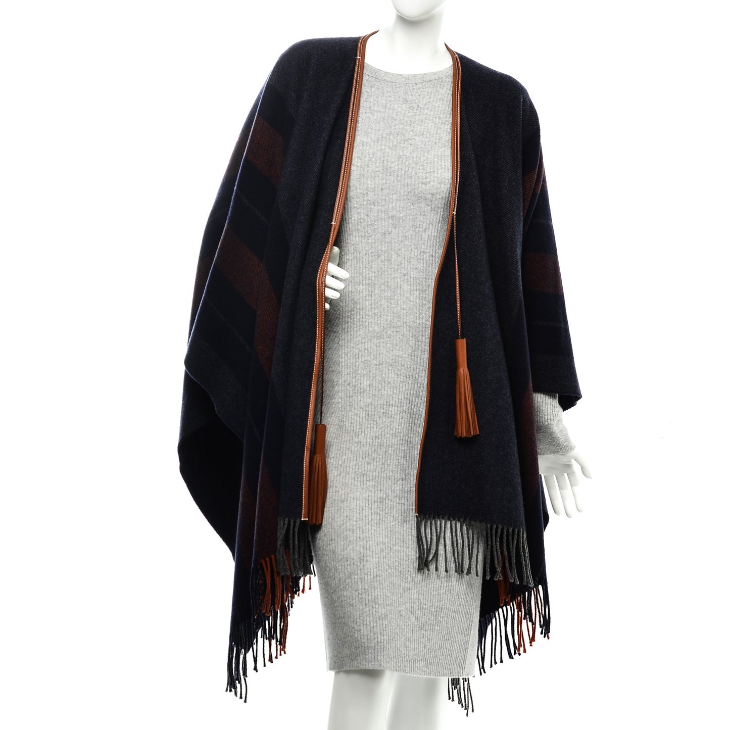 Merino Wool Cashmere Rocabar Poncho Gris