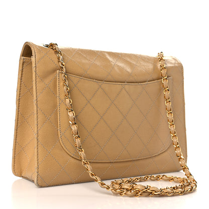 Chanel Caviar Stitched Jumbo Single Flap Beige 3 of 13
