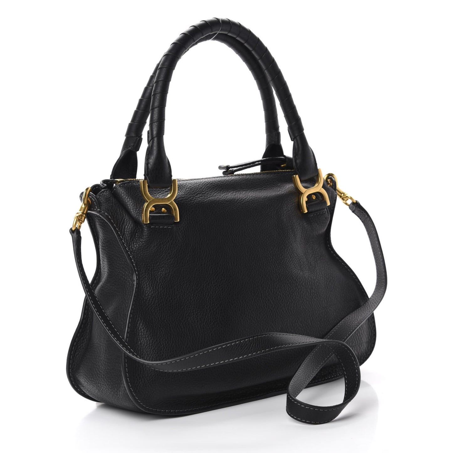 Calfskin Medium Marcie Satchel Black