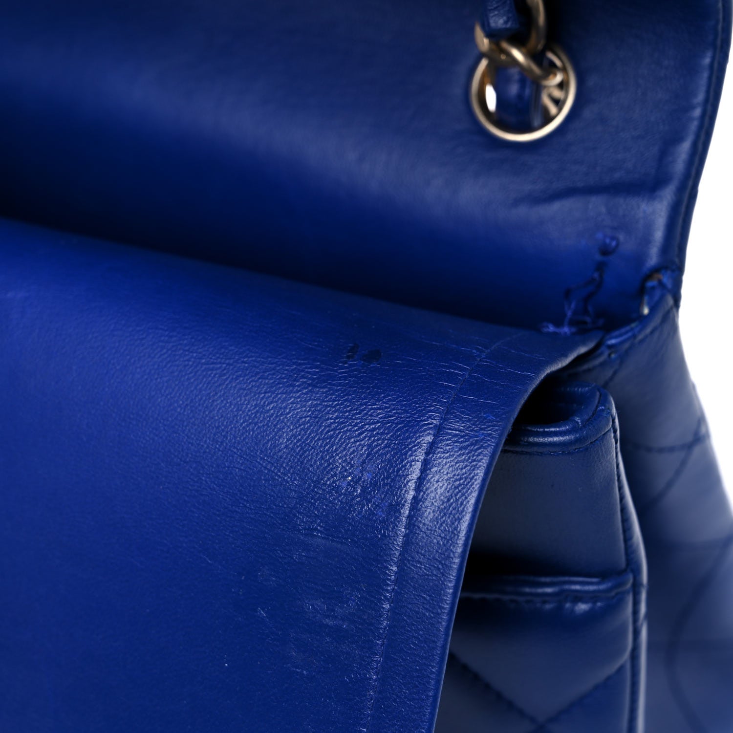 Chanel Lambskin Quilted Jumbo Double Flap Blue 17 of 22