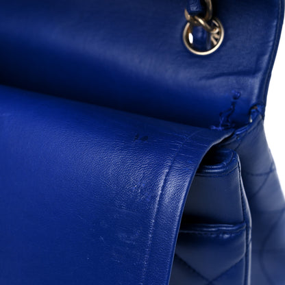 Chanel Lambskin Quilted Jumbo Double Flap Blue 17 of 22