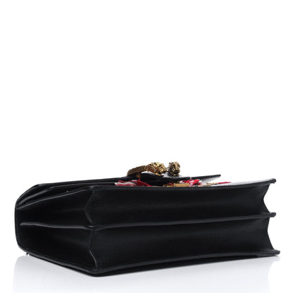 Gucci Calfskin Web Floral Embroidered Medium Dionysus Shoulder Bag Black 3 of 7