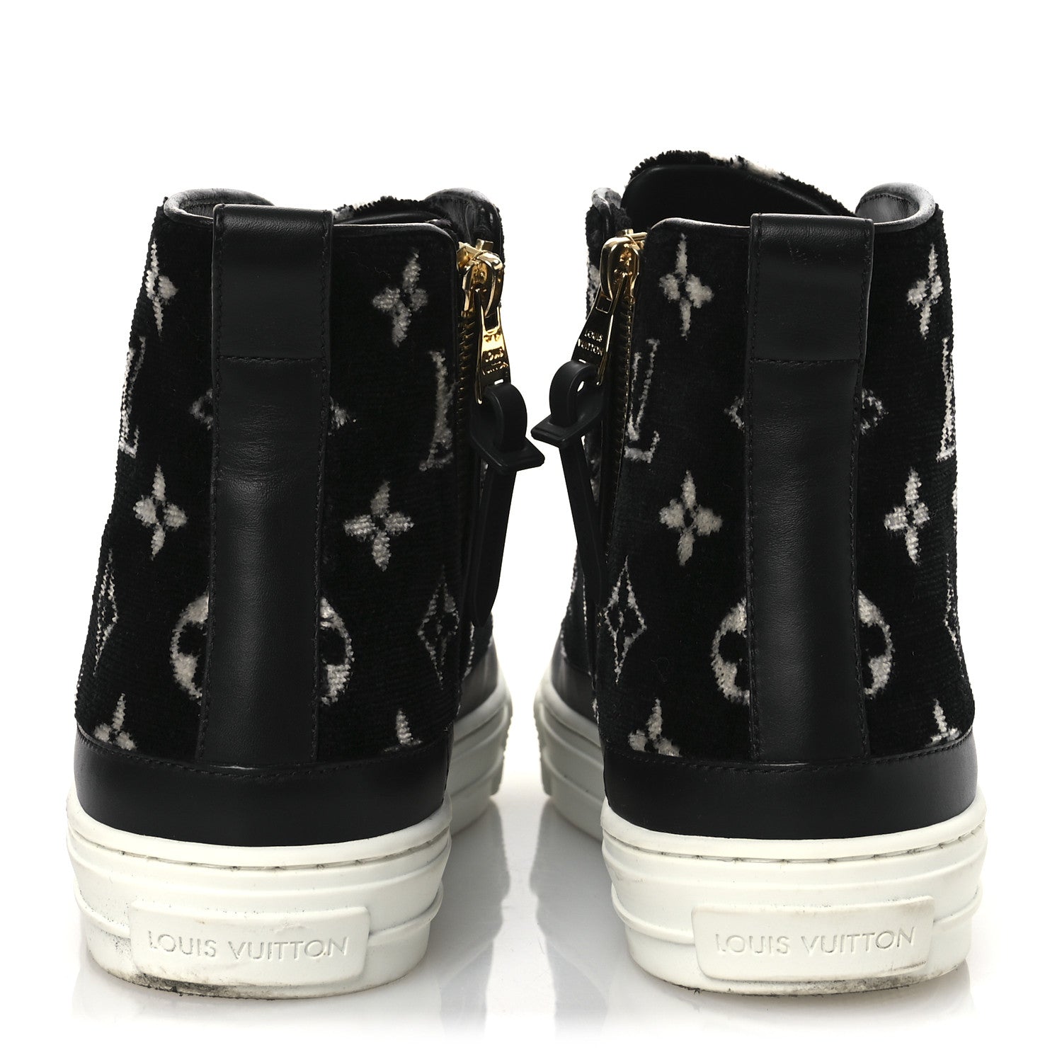 Louis Vuitton Velvet Monogram Stellar Sneakers 38.5 Black White 5 of 13