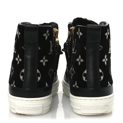 Louis Vuitton Velvet Monogram Stellar Sneakers 38.5 Black White 5 of 13