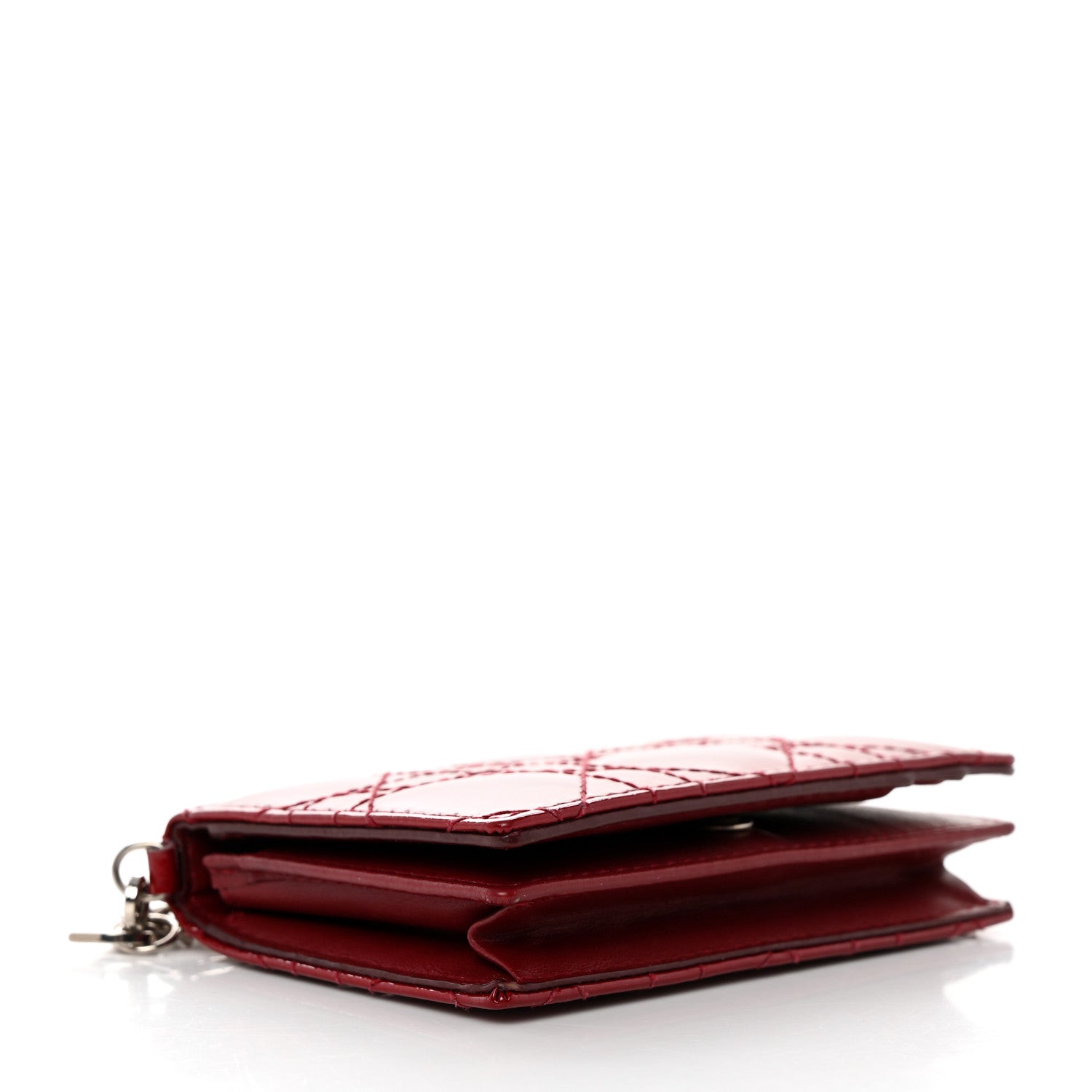 Christian Dior Patent Cannage Mini Lady Dior Wallet Cherry Red 4 of 8