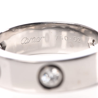 Cartier 18K White Gold 3 Diamond 5.5mm LOVE Ring 52 6 4 of 6