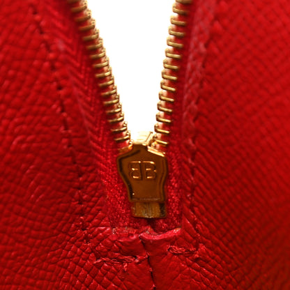 Balenciaga Signature Grained Calfskin Logo S Ville Top Handle Bag Rouge Coquelicot Black 11 of 19