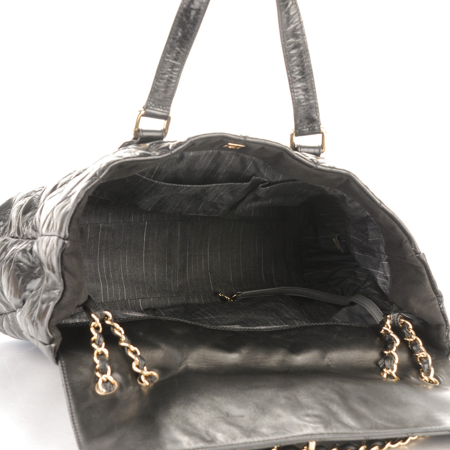 Chanel Glazed Calfskin Large Portobello Tote Black 5 of 7