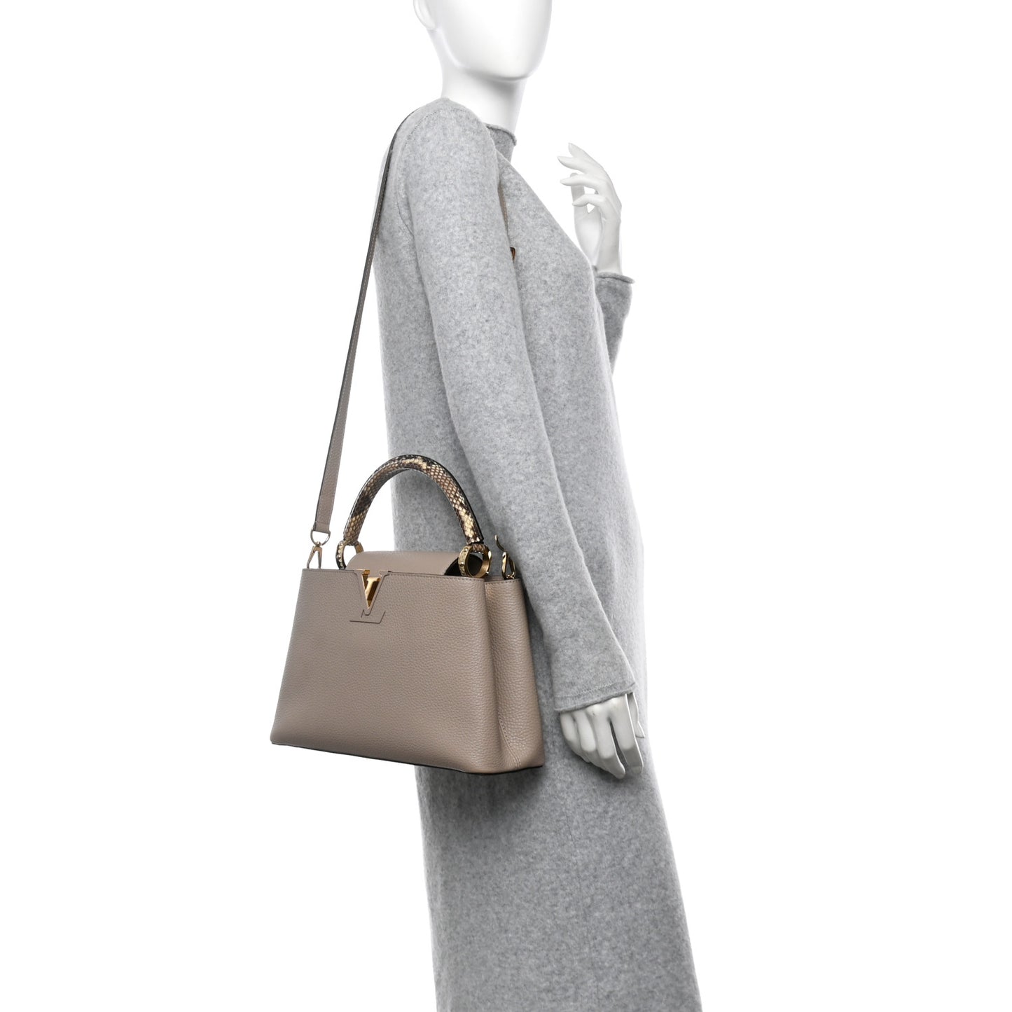 Taurillon Python Capucines MM Galet