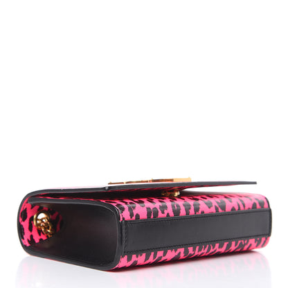 Saint Laurent Calfskin Leopard Small Monogram Kate Satchel Pink Black 4 of 9