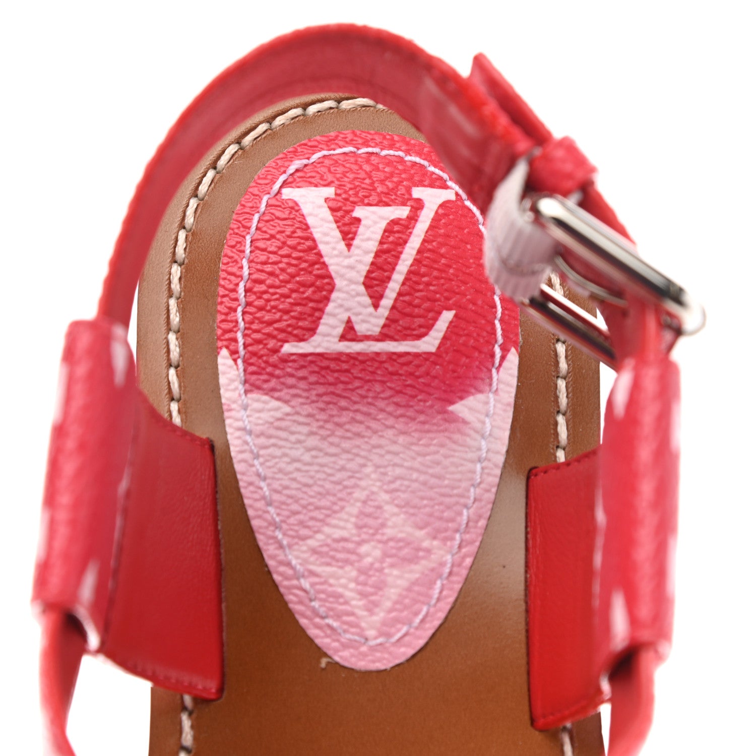 Louis Vuitton Monogram Escale Palma Flat Sandals 36.5 Rouge 7 of 8