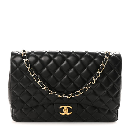 Chanel Lambskin Quilted Maxi Double Flap Black 1 of 10
