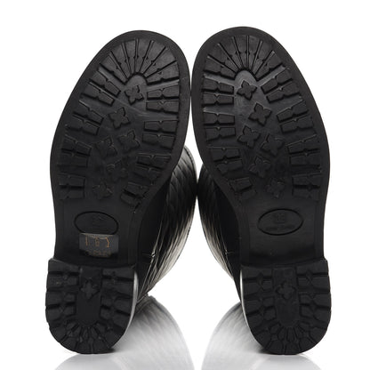 Chanel Calfskin Quilted Riding Boots 35.5 Black 5 of 9