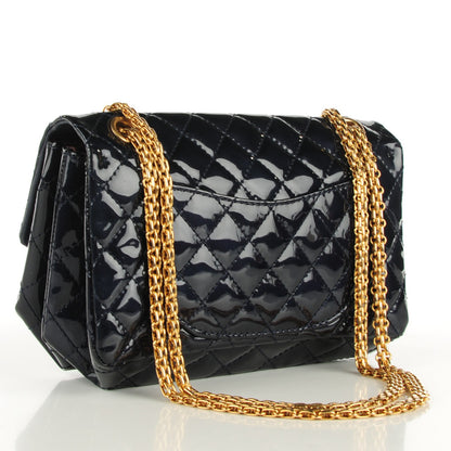 Chanel Patent Quilted Accordion Reissue 2.55 Flap Navy Blue 3 of 7