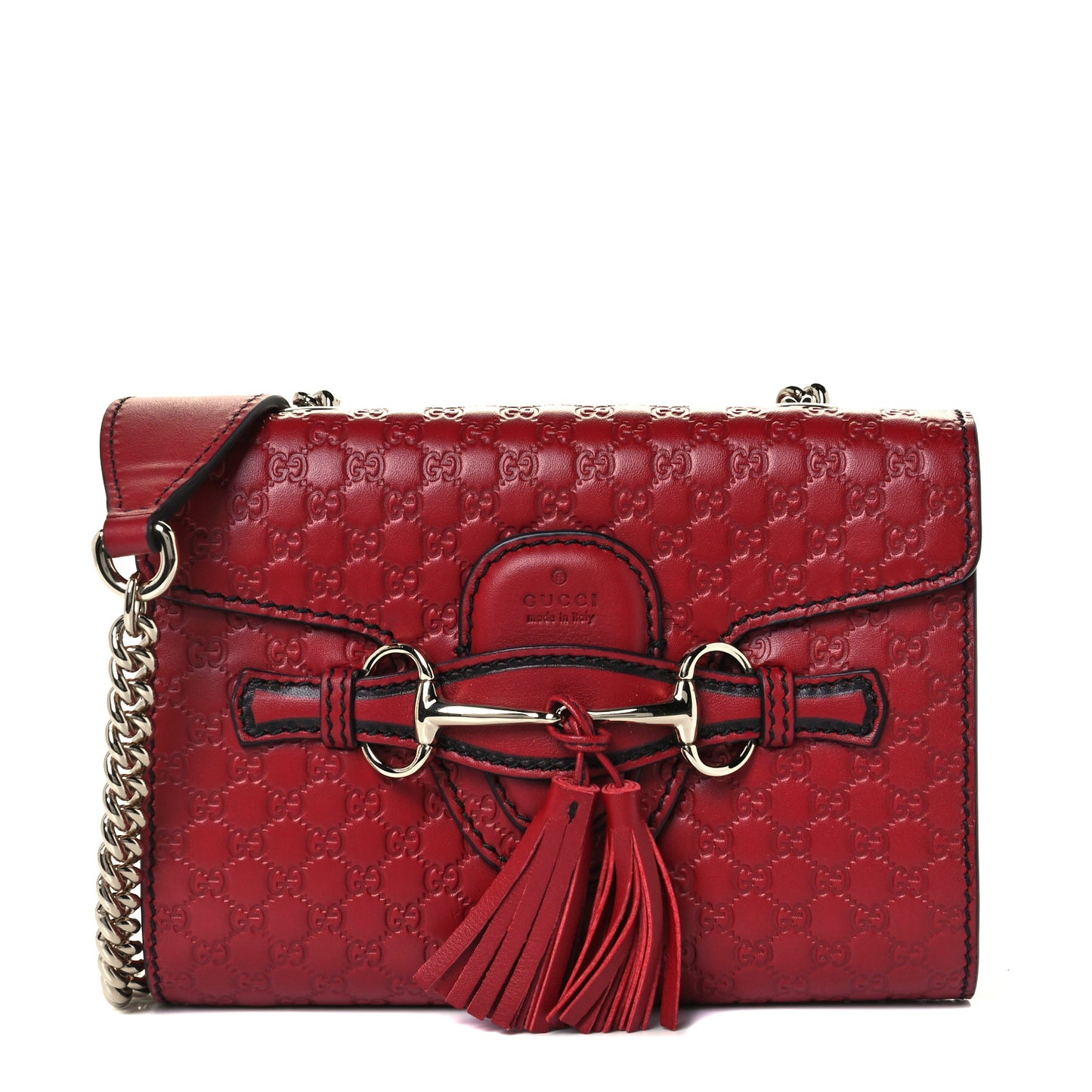 Soft Microguccissima Mini Emily Chain Shoulder Bag Rosso