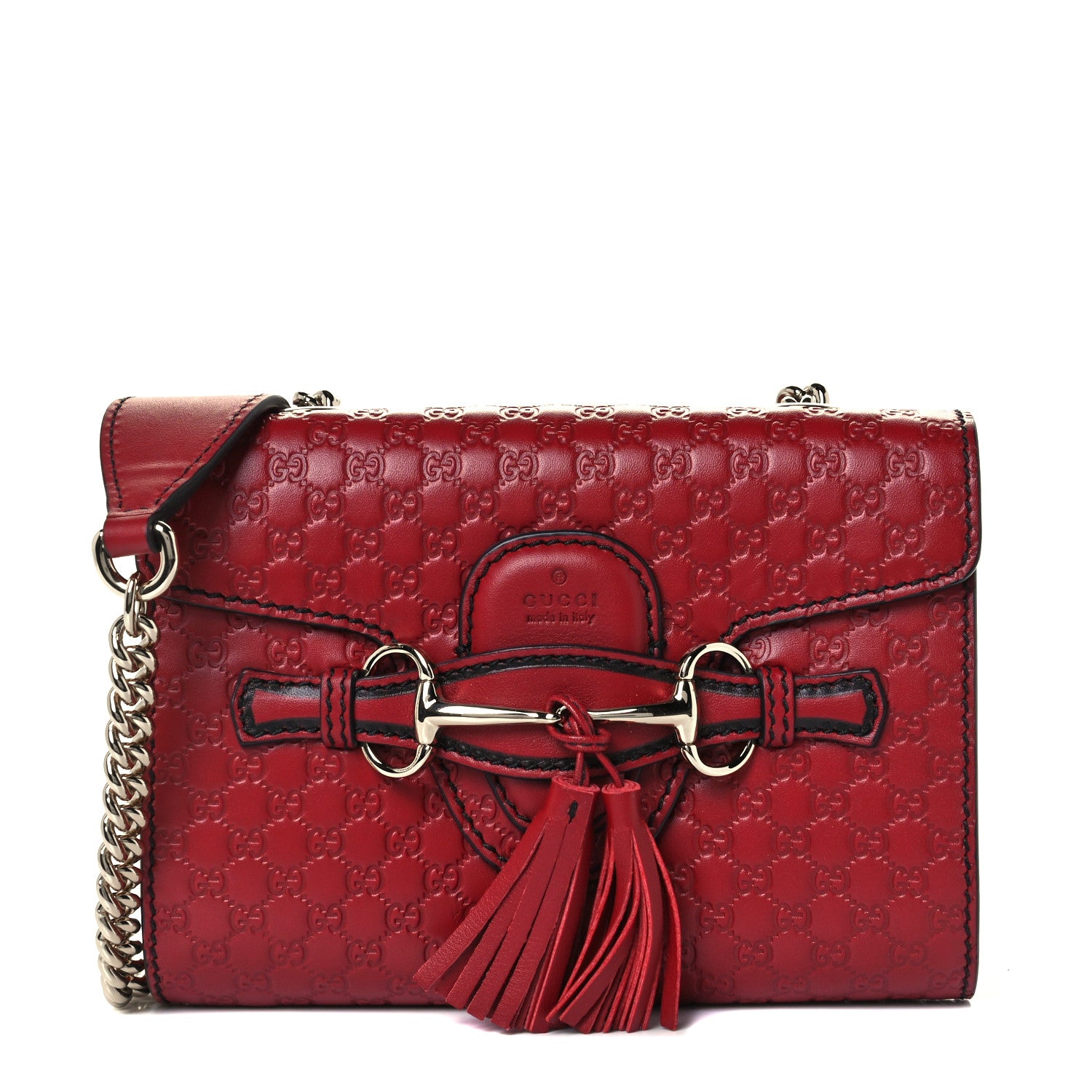 Gucci Soft Microguccissima Mini Emily Chain Shoulder Bag Rosso 1 of 11
