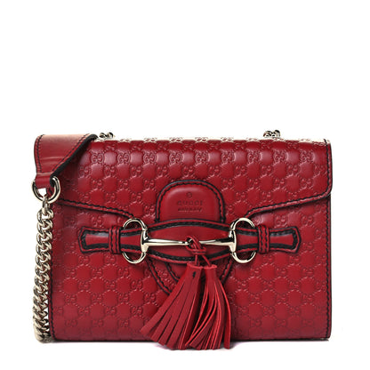 Gucci Soft Microguccissima Mini Emily Chain Shoulder Bag Rosso 1 of 11