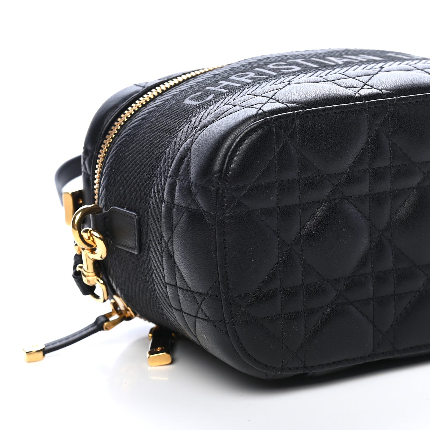 Lambskin Cannage Small Diortravel Vanity Case Black